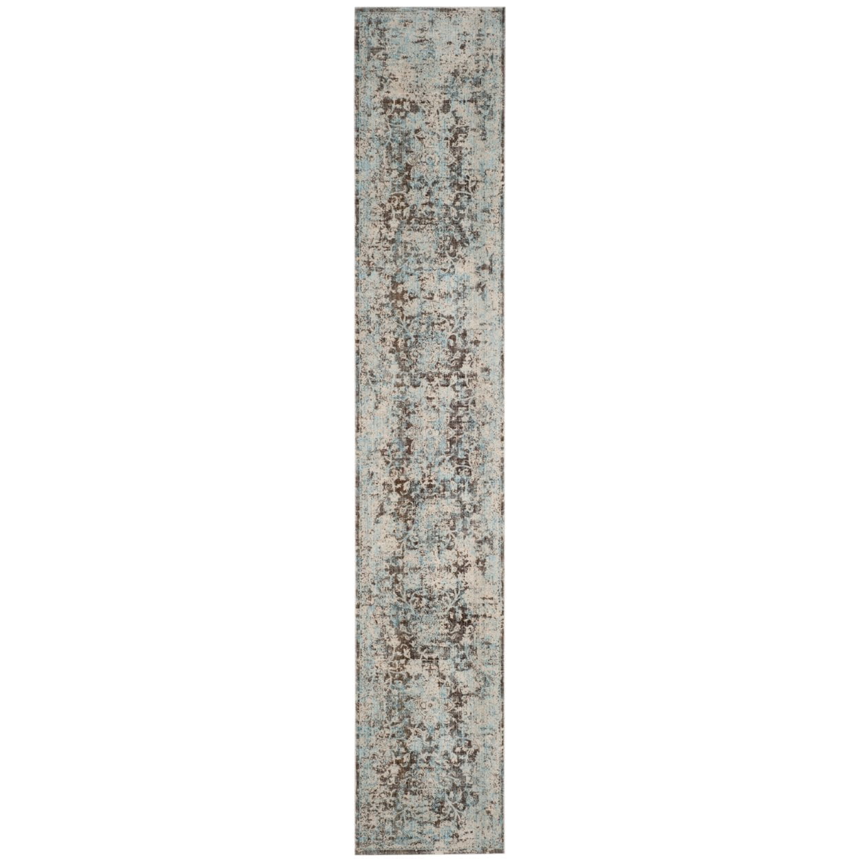 SAFAVIEH Vintage Persian Branislav Floral Bordered Area Rug, Brown/Light Blue, 9' x 11'7"