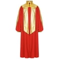 thumbnail image 3 of iiniim  Kids Girls Graduation Gown Color Block Stand Collar Long Sleeve Zipper Robe Dress Red 8, 3 of 7