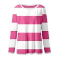 thumbnail image 5 of Striped T Shirts for Women Long Sleeve Crew Neck Color Block Tunic Blouses 2025 Fashion Fall Trendy Causal Basic Pullover Tops, 5 of 5