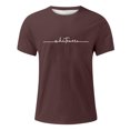 thumbnail image 3 of XIYON Father's Day T Shirts for Men Short Sleeve Round Neck Letter Print Summer Breathable Fashion Tee Top For Casual Daily Wear And Outdoor Activities,Brown,XXXXL, 3 of 4