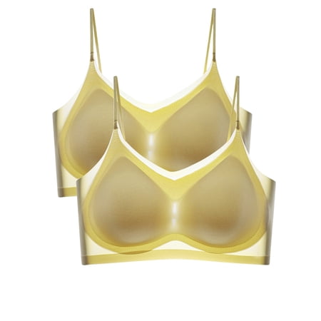 

CLZOUD Beauty Back Bra 2 Pack Women s Comfortable Ultra Thin Ice Silk Beauty Back Seamless Anti Sagging Sports Bra Yellow XXL
