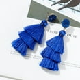 thumbnail image 5 of Blue Tassel Earrings for Women | Colorful Layered Tassle 3 Tier Bohemian Earrings | Dangle Drop Earrings for Women Gifts, 5 of 6