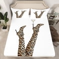 thumbnail image 2 of Homewish Boys Girls Leopard Print High Heels Twin Sheet Sets 3pcs,Animal Cheetah Print Twin Fitted Sheet Microfiber,Vintage Aesthetic Breathable Flat Sheet,Breathable Home Decor, 2 of 7