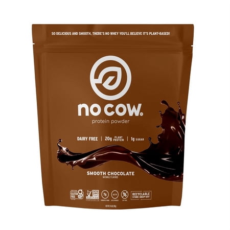 No Cow Vegan Protein Powder  Chocolate  20g Plant Based Protein  1.74lb