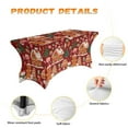 thumbnail image 6 of TSOVTHRID Gingerbread Man House Print Tablecloth 6FT Tight Fitted Wrinkle Resistant Table Cloth Stretch Rectangular Patio Table Cover for Event, Banquet，Parties Christmas Decor, 6 of 7