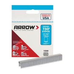 

4PC Arrow Fastener Arrow Fastener - 50CT24 - T50 3/8 in. W x 17/32 in. L 18 Ga. Flat Crown Heavy Duty Staples 1250/Pack