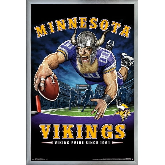 NFL Minnesota Vikings - End Zone 17 Wall Poster, 22.375" x 34", Framed