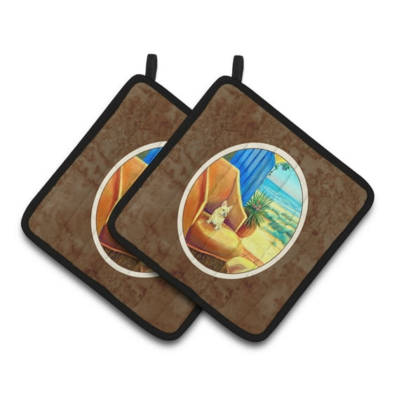 Carolines Treasures 7175PTHD French Bulldog My Chair Pair of Pot Holders , 7.5HX7.5W, multicolor