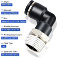 thumbnail image 5 of Conectores neumáticos de 10 piezas, conector de codo neumático negro, accesorios de manguera de codo macho de 6 mm de diámetro exterior x rosca NPT de 3/8 pulgadas, aire comprimido neumático, 5 of 5