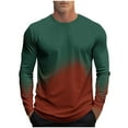 thumbnail image 2 of Plus Size T Shirts for Men Big & Tall S-4X Long Sleeve Crewneck Tshirts Shirt Pullover Gradient Printed Basic Breathable Athletic Workout Tees Tops, 2 of 5
