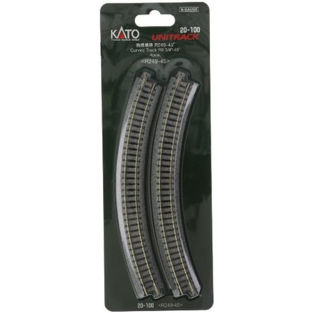 Scale Kato Unitrack Track Curved - Kato 20-100 N Scale Unitrack, 249mm (9 3/4