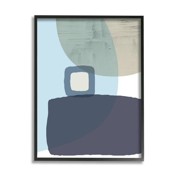 Stupell Industries Modern Contemporary Sleek Blue Geometric Shapes Framed Wall Art, 16 x 20, Design by Urban Epiphany