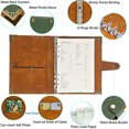 thumbnail image 3 of Cuaderno de notas de cuero A5 SEEHAN con papel rayado y marcadores diario de anillas 6 anillos recargable, 3 of 3