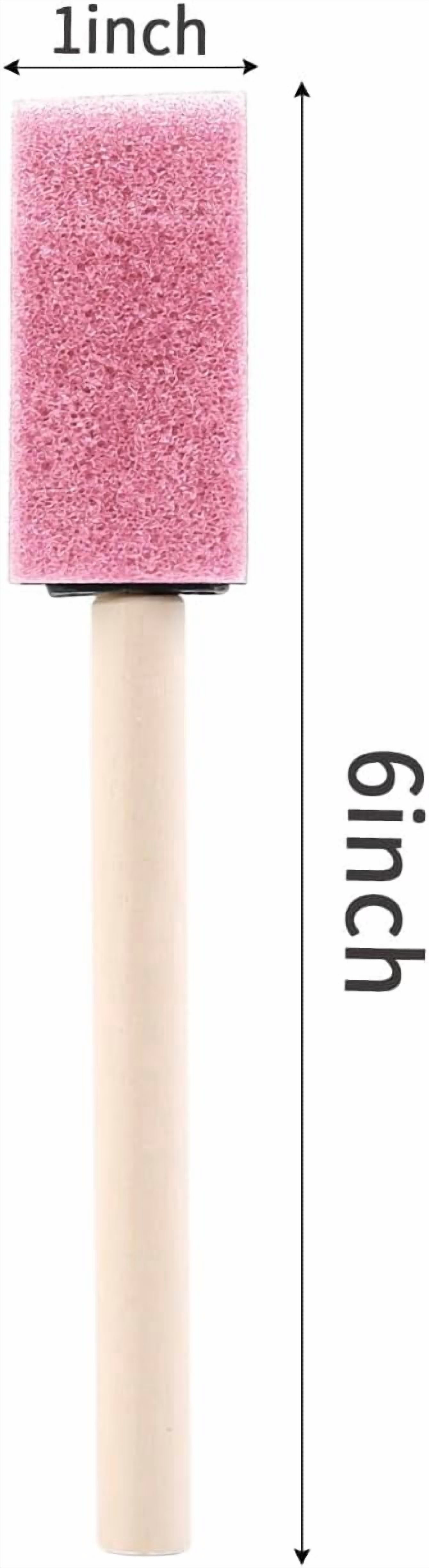JJEAN-1" Foam Paint Brushes - 100 Pack, 1-Inch Painting Sponges - Premium Foam Brushes - Lightweight & Durable - Sponge Brush Ideal for Painting, Crafting, Acrylics, Stains, Varnishes (Pink)