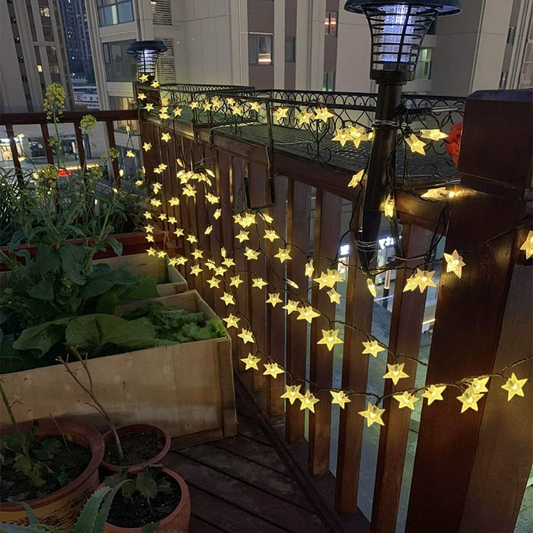 Fairy lights on balcony deals