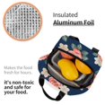 thumbnail image 6 of Navy Blue Rose Floral Lunch Bag Thick Aluminum Foil Cooler Tote for Women Work Picnic Gift, 6 of 7