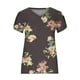 thumbnail image 4 of ICHUANYI Clearance Fashion Women's Summer V-Neck Short Sleeve Print Casual T-shirt Blouse(Brown, XL) ICHUANYI WER2023081206516, 4 of 4