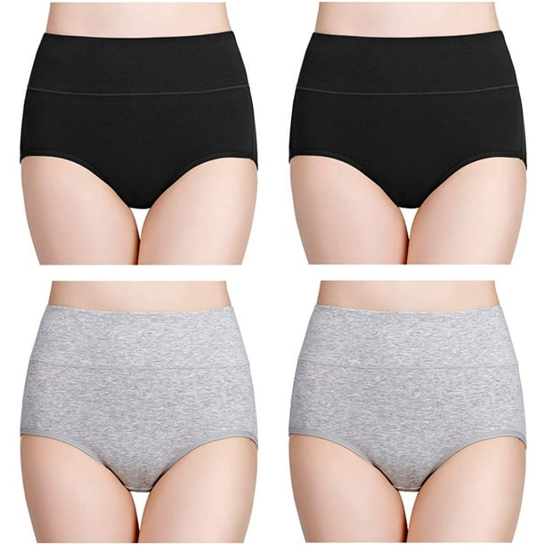 Women's High Waisted Cotton Underwear Ladies Soft Full Briefs Panties  Multipack 