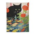 thumbnail image 5 of COMIO Cute Cat Tapestry for Bedroom Aesthetic Funny Cat in the Floral Tapastry Wall Hanging Hippie Intersting Black Cat Wall Tapestry for Living Room Dorm, 5 of 7
