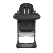 Adjustable Baby High Chair 0-6 Years, Portable Infant Feeding Seat with Safety Belt, Silent Lockable Wheels & Easy-clean Design for Home, Dining, Living Room, Bedroom (Black)