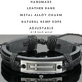 thumbnail image 2 of Cross Leather Bracelet for Men: Confirmation Gifts for Teenage Boy (Black Leather), 2 of 5