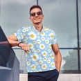 thumbnail image 4 of Yiaed Daisies FlowersPrint Men's Short Sleeve Polo Shirt,Golf Polo for Men Three-Button Golf Shirt Athletic Casual Collared T-Shirt- 4X-Large, 4 of 7