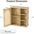 thumbnail image 2 of Rattan Bathroom Wall Cabinet, Boho Medicine Cabinet with Aeched Door and 3 Open Shelves, Over The Toilet Space Saver Storage Wall Mounted for Kitchen, Laundry, Dining Room, Natural, 2 of 7