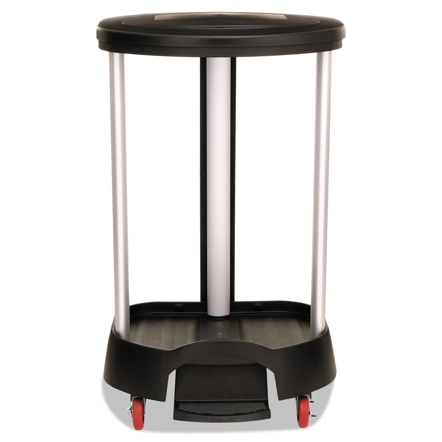 Rubbermaid Premium Step-on Linen Hamper, 30 Gal, 20.38w X 22.25d X 37.88h, Aluminum/plastic, Black