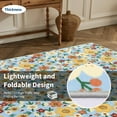 thumbnail image 4 of CAROMIO 9' x 12' Area Rug for Living Room Boho Vintage Rug Non Slip Throw Rugs Floral Bedroom Rug, Blue, 4 of 7