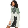 thumbnail image 2 of FORMRS Womens Long Sleeve Nightgowns Crew Neck Sleep Shirt Soft Pajamas Sizes S-3XL, Black Cat Umbrella, 2 of 8
