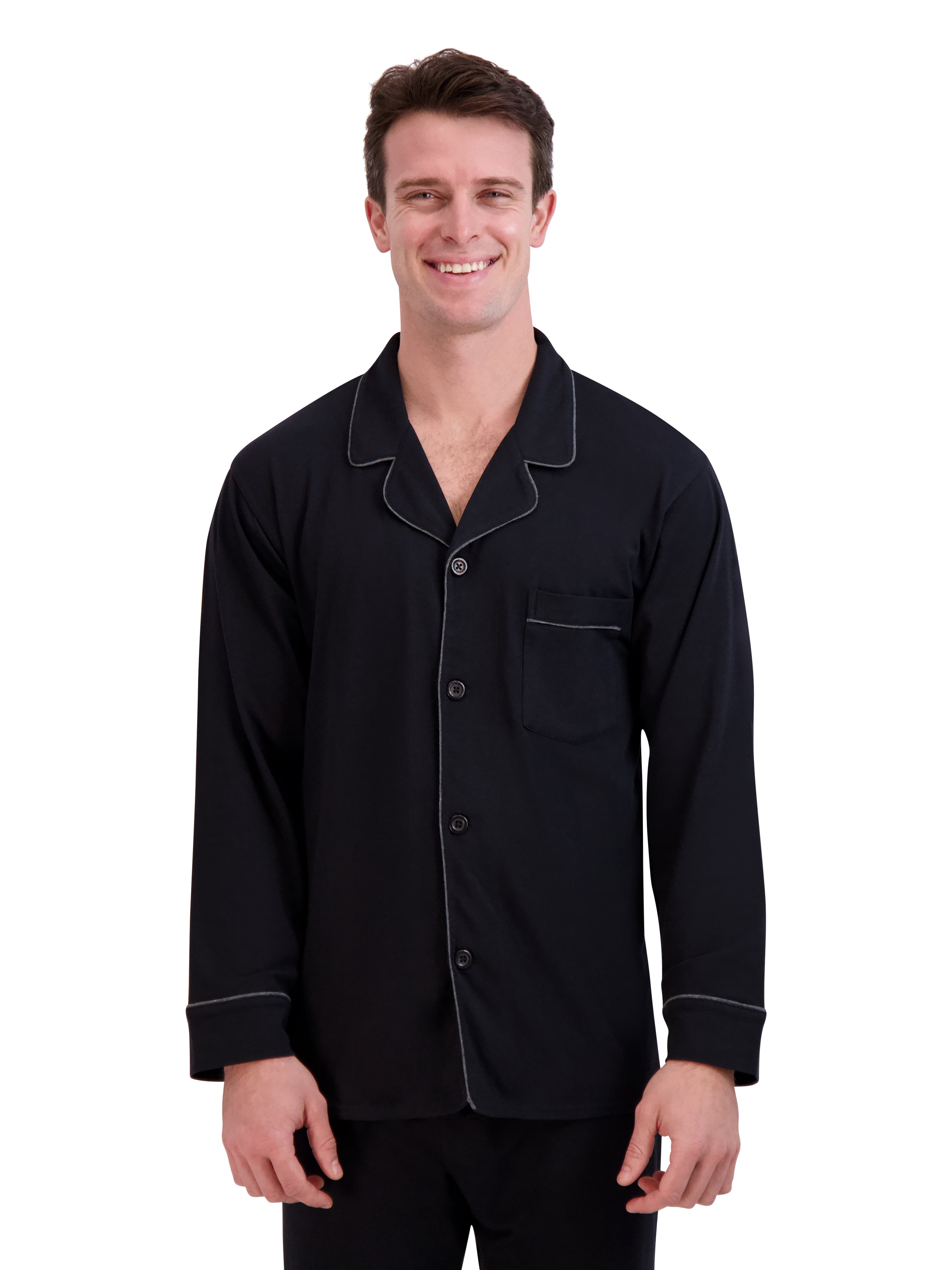 Hanes Men’s Ultrasoft Breathable Cotton Modal Stretch Knit Pajama Set, 2-Piece, Sizes S-5XL