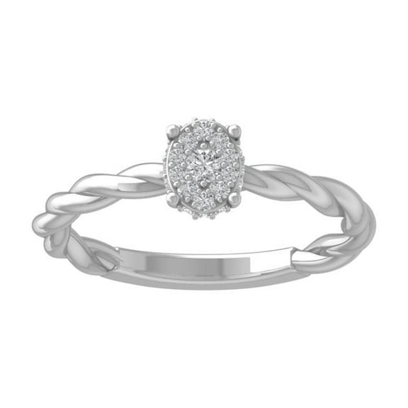 Araiya Fine Jewelry 10K White Gold Round-shape Lab Grown Diamond Promise Ring ( 1/6 cttw, D-F Color, VS Clarity) Size 7