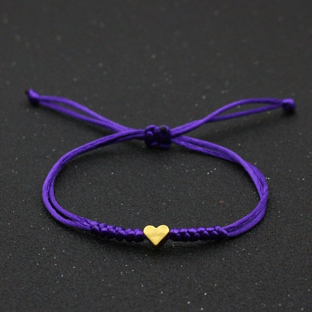 Pulseras con dijes de corazón de amor de cuerda ajustable trenzada de Color de encanto de bandera nacional de Ucrania para mujeres y hombres, joyería de enamorados, regalo de pareja