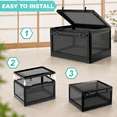 Combination Storage Lock Black Lockable Storage Box with Dual 3-Digit Combination Locks, 24L ...
