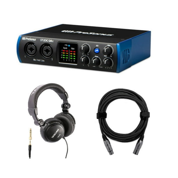Presonus Studio 24c Usb C Audio Interface With Headphones And Xlr Cable Walmart Com Walmart Com
