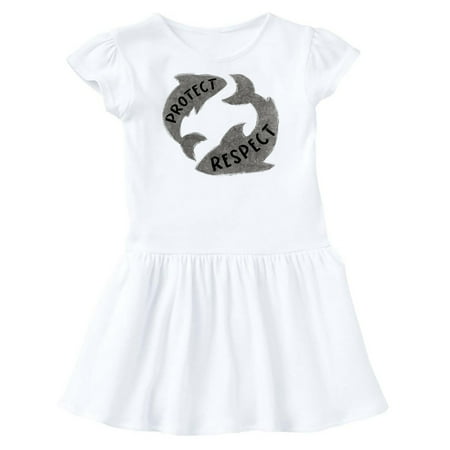 

Inktastic Respect and Protect Sharks Gift Toddler Girl Dress