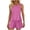 A Hot Pink, variant on 2 Piece Matching Summer Lounge Set Women's Imitation And Linen Summer Sleeveless Pocket Casual Round Neck Shorts Set Black Xxl