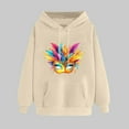 thumbnail image 2 of VBTAPA Mardi Gras 2025 Hoodies for Women Carnival Mask Printed Long Sleeve Drawstring Hooded Sweatshirt Novelty Holiday Pullover Hoodie with Kangaroo Pocket Beige XXL, 2 of 6