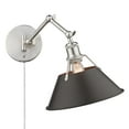 thumbnail image 4 of Yep by Golden Lighting Orwell 1-light Swing Arm Wall Lamp in Pewter and Rubbed Bronze shade, 4 of 5
