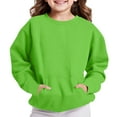 thumbnail image 2 of BFHHYA Kids Girls Boys Crew Neck Sweatshirt Long Sleeve Pullover Athletic Casual Basic Top with Pockets for Fall Daily Wear (2-12Y), 2 of 6