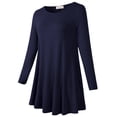 thumbnail image 5 of LARACE Plus Size Tunic Tops Long Sleeve Shirts for Women Swing Flowy Loose Fit Clothes for Leggings Navy Blue 1X, 5 of 6