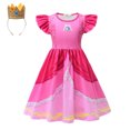 thumbnail image 3 of Disfraz de princesa Peach 3-10T para niños, traje de Cosplay, vestido de Margarita y galaxia, ropa de Halloween, fiesta de cumpleaños, trajes de baile, actuación, 3 of 5
