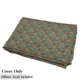 thumbnail image 5 of Ethnic Floor Pillow Lounger Cover, Image with Swirls Floral Details Paisley Design Fern Green Backdrop, Nap Mat Printed Fabric Case for 5 Pillows, 88" x 27", Orange Blue and Red, by Ambesonne, 5 of 5