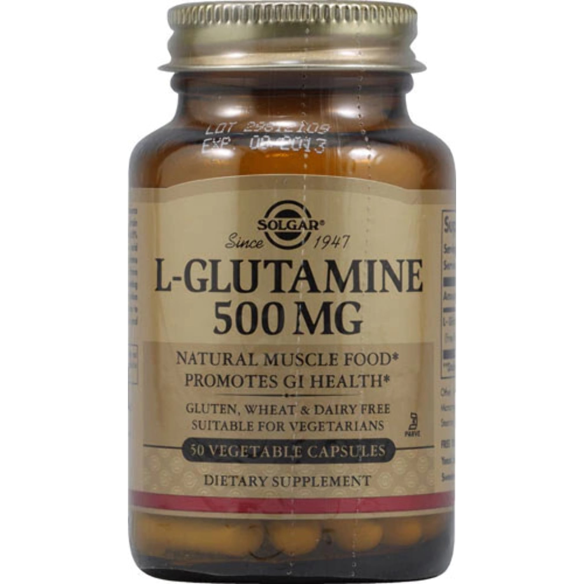 Solgar L-Glutamine 500 MG Capsules, 50 Ct