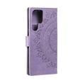 thumbnail image 3 of Wallet Case Compatible with Samsung Galaxy S24 Ultra PU Leather, Mandala Flower Floral Embossed Stand Feature with Wrist Strap and 3-Slots ID & Credit Cards Pocket Magnetic Clasps - Purple, 3 of 7