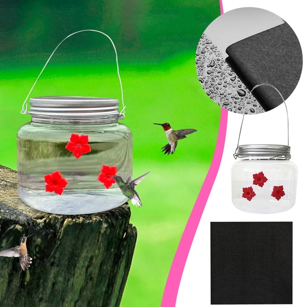 Xihbxyly Comedero para Colibríes, Diseño de Depósito Transparente, Capacidad de 500 Ml, Portátil y Fácil de Transportar, Decoración de Jardín Al Aire Libre, Regalo para Amantes de Las Aves, para Pati