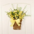 thumbnail image 2 of Beppter Wreath,1X Flower Basket,Garland,Border Flower Basket Spring Grass Flower Wall Hanging Garland Home Simulation Flower Rattan Basket Door Basket Door Hanging Decorative Pendant, 2 of 7