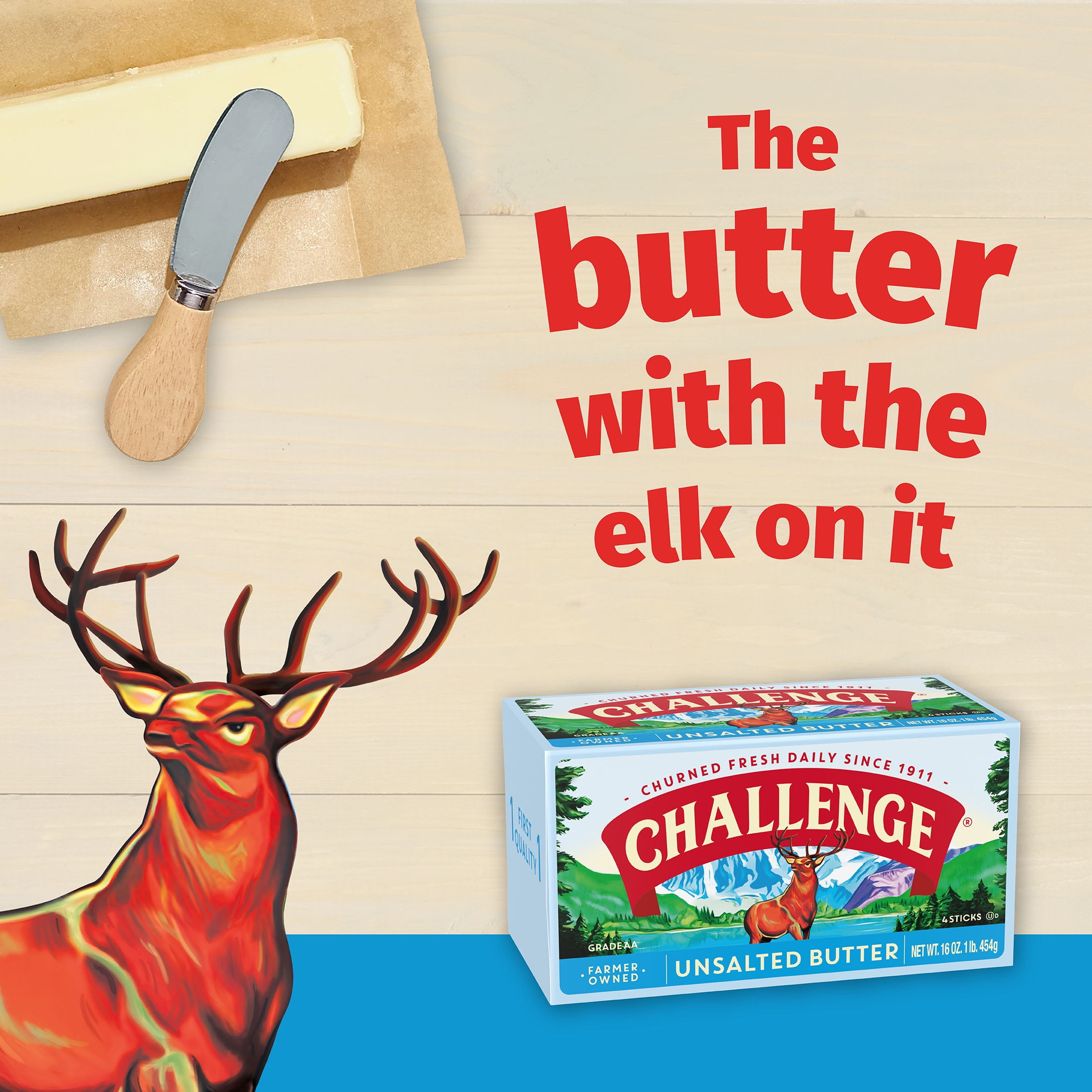 Challenge Butter, Unsalted Butter, 16 oz, 4 sticks