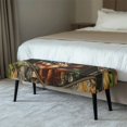 thumbnail image 2 of XYZCANDO Deer American Flag Print Elastic Dining Bench Covers, Stretch Polyester Spandex Bench Slipcover for Dining Room Bedroom, 2 of 9