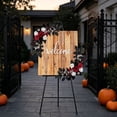 thumbnail image 6 of Gothic Dark Red Halloween Artificial Flower Swag Set of 2, 25.59 Inch Symmetrical Floral Bouquet for Wedding Welcome Sign Decor, 6 of 7